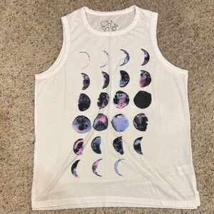 Chasor White Moon Phase Graphic Tank